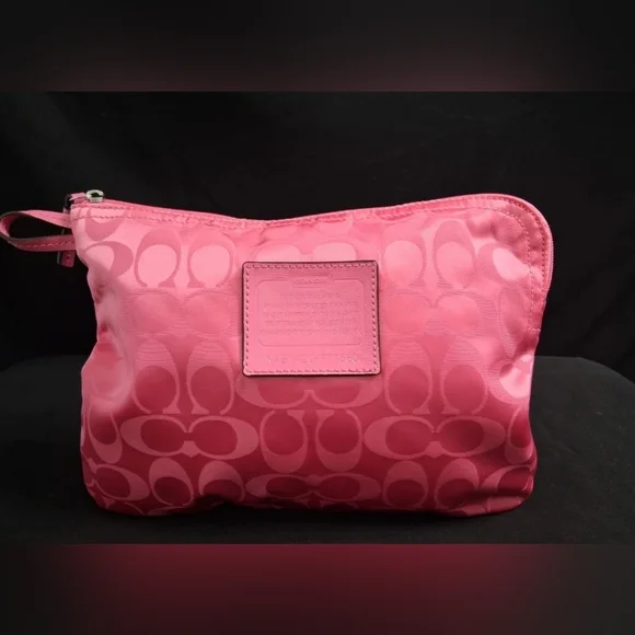 3 Peice Coach Signature Nylon Pink & Gray Getaway Weekender Tote/Duffle Bag - Picture 15 of 16